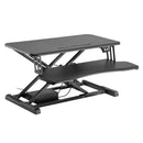 BRATECK Electric Scissor Lift Desktop Sit-Stand Workstation with Keyboard Tray Deck. Height Adjustable 156-480mm. Work Surface Size 800x400mm (LxW). weight cap. 20kgs. Black Colour. - Office Connect 2018