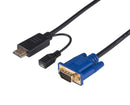 DYNAMIX 2m HDMI to VGA Cable, Includes Micro USB Female. Optional Power. No HDCP. HDMI 1.4 Max Res: 1080p@60Hz (1920x1080). Directional cable. - Office Connect 2018