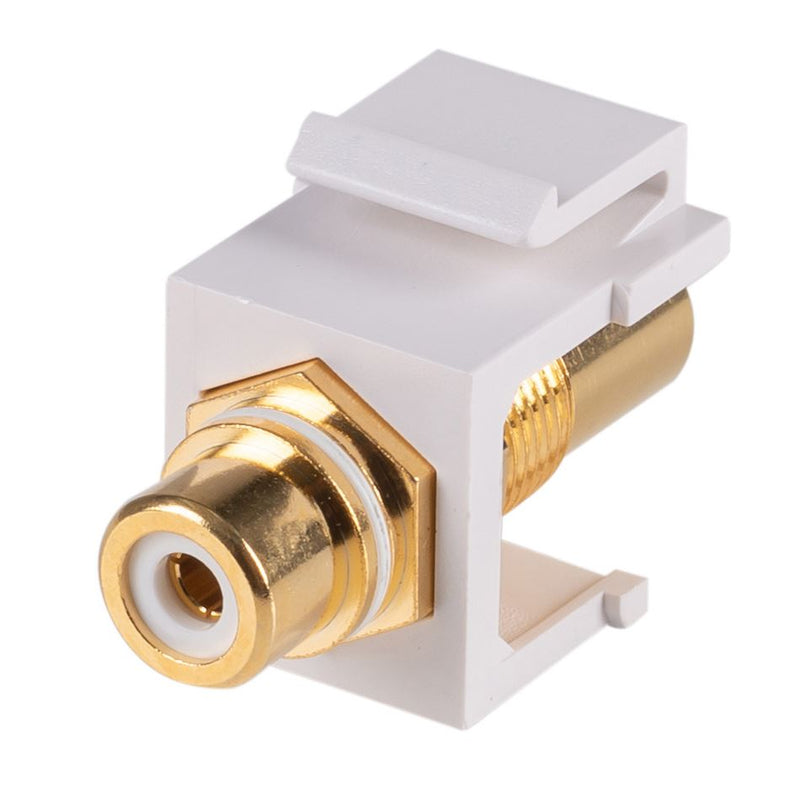 DYNAMIX White RCA to RCA Keystone Adapter. Gold Plated