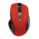 PROMATE EZGrip Ergonomic Wireless Mouse with Quick Forward/Back Buttons. 800/1200/1600Dpi, 10m Working Range, Easy Plug & Play, 1x AA Battery, Nano Reciever, Compatible with Mac & PC. Red