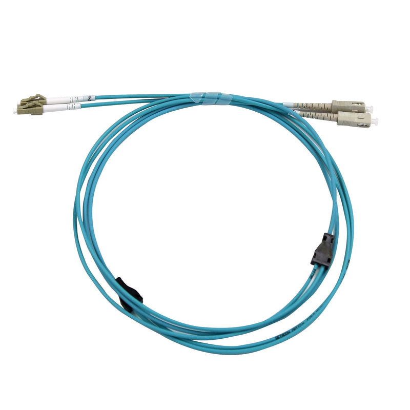 DYNAMIX 5M LC/LC OM3 Armoured Fibre Lead (Duplex, Multimode) Aqua 3.3mm LSZH Jacket - Office Connect 2018