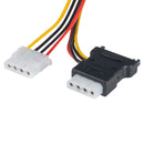 DYNAMIX Dual Port Serial ATA Power Splitter Cable, Converts 1x SATA 15P to 2x standard 5.25'' power connector. - Office Connect 2018