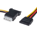 DYNAMIX Dual Port Serial ATA Power Splitter Cable, Splits 1x SATA 15P to 1x molex 4P to 2x SATA 15p Female - Office Connect 2018