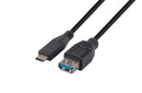 DYNAMIX 0.2M, USB 3.1 USB-C Male to USB-A Female Cable. Black Colour. - Office Connect 2018