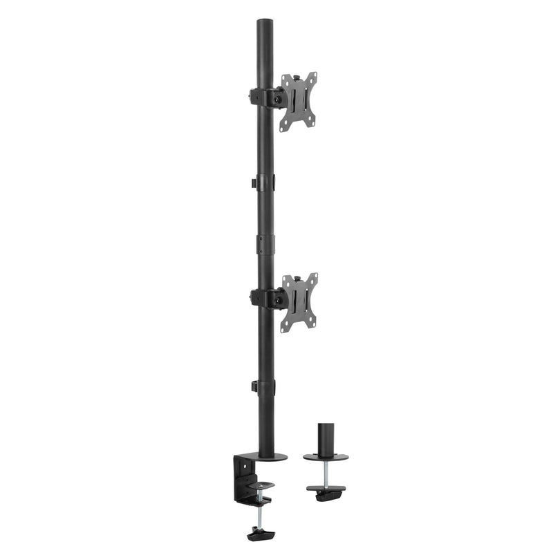 BRATECK 13"-32" Dual Vertical Articulating Monitor Stand. Max Load 8kgs per Monitor. Rotate, Tilt & Swivel. Clamp & Grommet Option Height Adjustable. Buit in Cable Mangement.  VESA 75x75 & 100x100