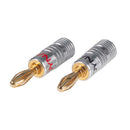 DYNAMIX Banana Plugs Gold Plated with Alloy Jacket, Max 14AWG Cable Colour Coded Red and Black. 50 PAIR Pack - Office Connect 2018