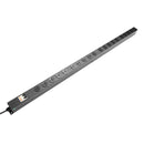 DYNAMIX 20 Outlet Vertical Power Rail (10A) with 6kA C-Curve MCB Circuit Breaker, on/off switch & 2m Power Cord with 10A 3 Pin Plug. Vertical Height 1293mm. Colour Black - Office Connect 2018