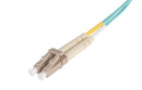 DYNAMIX 100M 50u LC/LC OM3 Fibre Lead (Duplex, Multimode) Aqua LSZH Jacket - Office Connect 2018