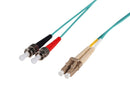 DYNAMIX 5M 50u LC/ST OM3 Fibre Lead (Duplex, Multimode) Aqua LSZH Jacket - Office Connect 2018