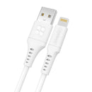 PROMATE 1.2m USB-A to Lightning Data & Charge Cable. Data Transfer Rate 480Mbps. Total Current 2.4A. Durable Soft Silicon Cable. Tangle Resistant 25000+ Bend Tested. White **Not MFI Certified** - Office Connect 2018