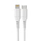 PROMATE 1.2m 20W PD USB-C to Lightning Charge & Sync Cable. For Apple iPhone, iPad, & iPad Mini. Soft Touch Silicone. Anti Snap Tangle Free Design. White *Not MFI Certified*