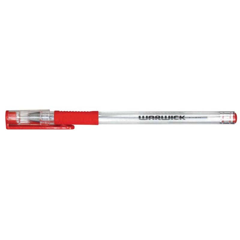 Warwick Pen Ballpoint Red Capped Medium Box 10 - Office Connect 2018
