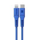 PROMATE 3m 20W PD USB-C to Lightning Charge & Sync Cable. For Apple iPhone, iPad, & iPad Mini. Soft Touch Silicone. Anti Snap Tangle Free Design. Blue *Not MFI Certified*