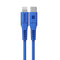 PROMATE 3m 20W PD USB-C to Lightning Charge & Sync Cable. For Apple iPhone, iPad, & iPad Mini. Soft Touch Silicone. Anti Snap Tangle Free Design. Blue *Not MFI Certified*