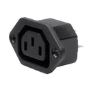 DYNAMIX IEC Female C13 Panel Mount Screw on Inlet Connector. Rated to 15A 250V AC. Black Colour