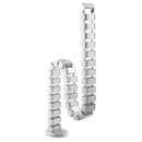 BRATECK Deluxe Cable Management Spine. Great for Height Adjustable Sit-Stand Desk or Stationary Desk Cable Management. Dims 1300x67x35mm Spine Consists of 30 Removable Pieces. Weighted Base. Silver Color - Office Connect 2018