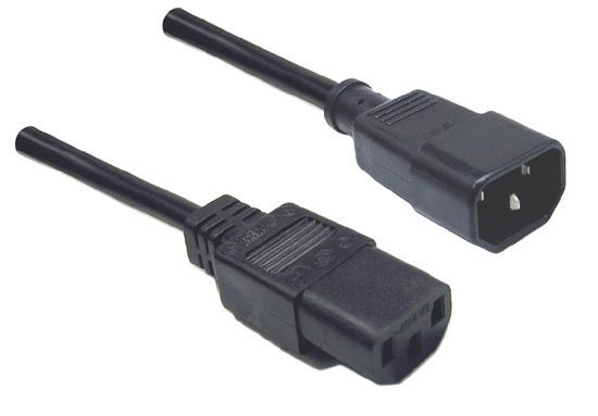 DYNAMIX 1.8M IEC Male to Female 10A SAA Approved Power Cord. (C14 to C13) 1.0mm copper core. BLACK Colour.