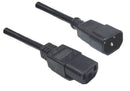 DYNAMIX 0.5M IEC Male to Female 10A SAA Approved Power Cord. (C14 to C13) 1.0mm copper core. BLACK Colour.