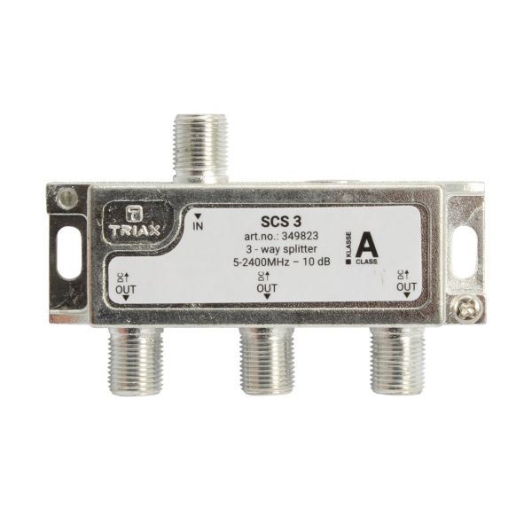 TRIAX RF 3-Way Splitter 5~2400MHz. All Ports Power Pass - Diode Steered - Office Connect 2018