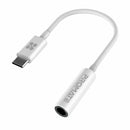 PROMATE Dynamic Stereo USB-C to 3.5mm AUX Headhone Jack Adapter. Digital to Analog Converter. Supports Music & Calls, 120mm Length. White Colour. - Office Connect 2018