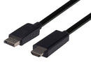 DYNAMIX 1m DisplayPort Source to HDMI 2.0 Monitor Directional Cable. Max Res: 4K@60Hz (3840x2160) - Office Connect 2018