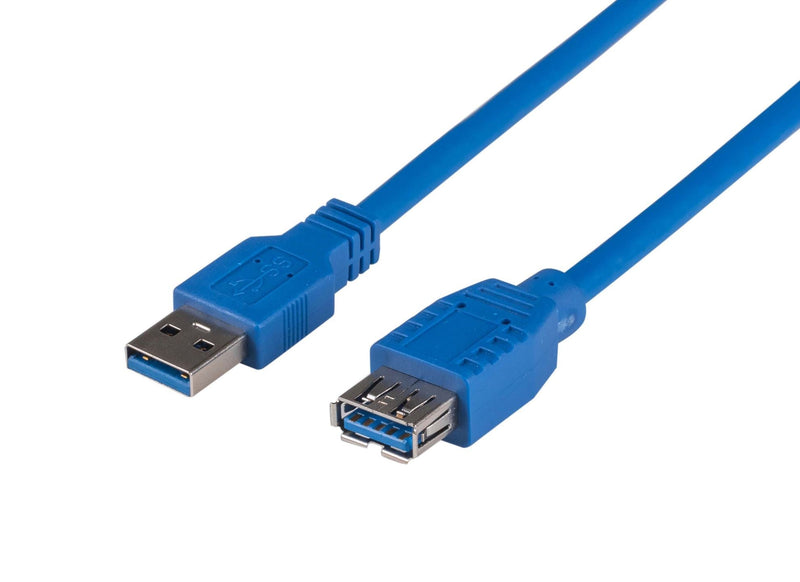 DYNAMIX 1m USB 3.0 USB-A Male to Female Extension Cable. Colour Blue - Office Connect 2018