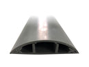 DYNAMIX 1m Floor Mount Round Wiring Duct. Dims -  70mm x 16.5mm (WxH) Includes 2x Strips of Double Sided Tape to Help Secure in Place. Grey Colour. - Office Connect 2018