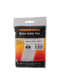 POWERFORCE Cable Tie Natural 102mm x 2.5mm Nylon Pack of 100. Made from U.L. Approved Nylon 6/6 with Flamability Rating of UL 94V-2 - Office Connect 2018