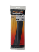 POWERFORCE Cable Tie Black UV 250mm x 4.8mm Weather Resistant Nylon. Pack of 100. Made from U.L. Approved Nylon 6/6 with Flamability Rating of UL 94V-2. - Office Connect 2018