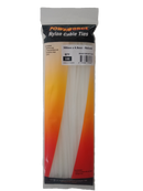POWERFORCE Cable Tie Natural 300mm x 4.8mm Nylon Pack of 100. Made from U.L. Approved Nylon 6/6 with Flamability Rating of UL 94V-2 - Office Connect 2018