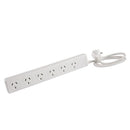 JACKSON 6-Way 10A Powerboard with Overload Protection & 1m Lead. Angled 3-Pin Plug. Wall Mountable. 230-240 VAC 50HZ, 2400 Watt. Ideal for Printers, Computers, Laptops, TV''s & More. - Office Connect 2018