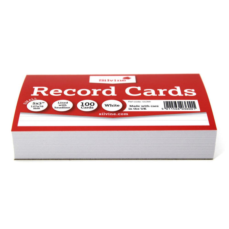 Silvine Record Cards 5x3 Ruled White - Office Connect 2018