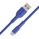 PROMATE 1M USB-A to USB-C Super Flexible Cable. Supports 2A Charging & 480Mbps Data Transfer. Blue Colour.