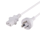 DYNAMIX 1.5M 3-Pin Plug to IEC C13 Female Plug 10A, SAA Approved Power Cord. 1.0mm copper core. WHITE Colour - Office Connect 2018
