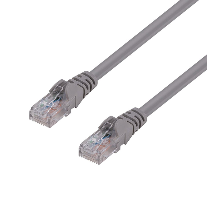 DYNAMIX 2m Cat6 Grey UTP Patch Lead (T568A Specification) 250MHz 24AWG Slimline Snagless Moulding with Unshielded Gold Plate Connector.