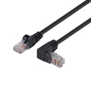DYNAMIX 1m Cat6 Black UTP Right Angled Patch Lead 250MHz (T568A Specification) 24AWG Strain Relief Snagless PVC Moulding with Unshielded Gold Plate Connector. - Office Connect 2018