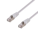 DYNAMIX 7.5m Cat6A S/FTP White Slimline Shielded 10G Patch Lead. 26AWG (Cat6 Augmented) 500MHz with Gold Plate Connectors.