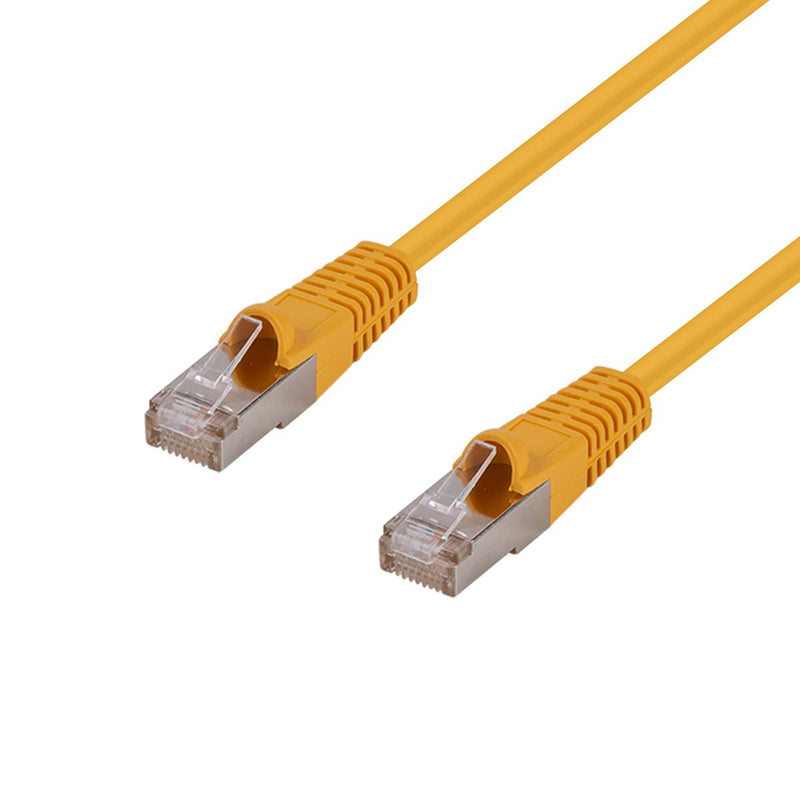 DYNAMIX 0.5m Cat6A S/FTP Yellow Slimline Shielded 10G Patch Lead. 26AWG (Cat6 Augmented) 500MHz with Gold Plate Connectors. - Office Connect 2018
