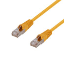 DYNAMIX 1.5m Cat6A S/FTP Yellow Slimline Shielded 10G Patch Lead. 26AWG (Cat6 Augmented) 500MHz with Gold Plate Connectors.