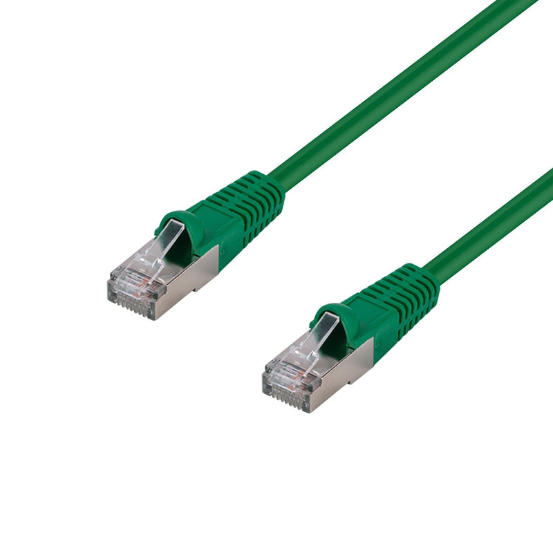 DYNAMIX 0.5m Cat6A S/FTP Green Slimline Shielded 10G Patch Lead. 26AWG (Cat6 Augmented) 500MHz with Gold Plate Connectors.