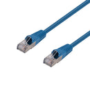 DYNAMIX 0.75m Cat6A S/FTP Blue Slimline Shielded 10G Patch Lead. 26AWG (Cat6 Augmented) 500MHz with Gold Plate Connectors. - Office Connect 2018