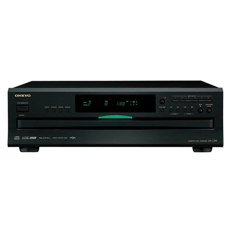 ONKYO 6-Disc CD Carousel Changer Vector linear shaping circuitry. Vector quantizer audio. Direct digital path. Play CD, CD MP3, CD-R/RW. Change 5x discs during playback. Colour  Black