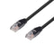 DYNAMIX 0.5m Cat5e Black UTP Patch Lead (T568A Specification) 100MHz 24AWG Slimline Moulding & Latch Down Plug with RJ45 Unshielded Gold Plated Connectors.