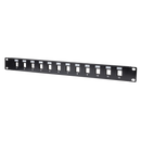 DYNAMIX 19'' 12 Port Unloaded Patch Panel Keystone Inserts, 1RU *REQUIRES SLIMLINE KEYSTONE JACKS* - Office Connect 2018