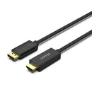 UNITEK 1.8m DisplayPort to HDMI Cable. Supports Max Res up to 4K@60Hz. Unidirectional Cable. Supports Transfer Rate up to 18Gbps Stream with HDCP2.2. Gold Plated Connectors. Black Colour.