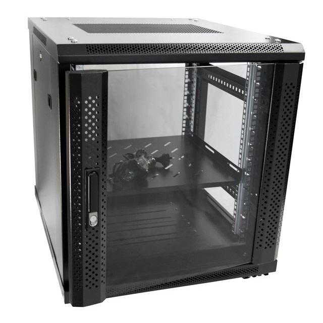 DYNAMIX 12RU Server Cabinet 1000mm Deep (600 x 1000 x 743). Incl. 1 x Fixed Shelf, 4 x Fans, 25 x Cage Nuts. 4 x Castors, 4 x Level Feet. Glass Front Door, Mesh Double Rear JUNE Promo - Includes FREE BOOM-10