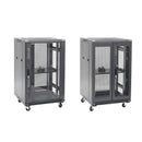 DYNAMIX 18RU Server Cabinet 600mm Deep (600 x 600 x1008mm). Incl. 1x Fixed Shelf, 4x Fans, 25x Cage Nuts, 4x Castors & 4x Level Feet. static load. Glass front door, mesh JUNE Promo - Includes FREE BOOM-10 - Office Connect 2018