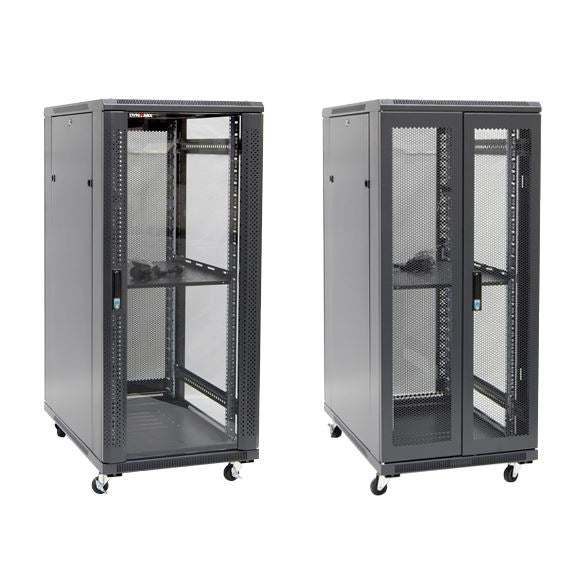 DYNAMIX 27RU Server Cabinet 600mm Deep (600 x 600 x 1410mm) Includes 1x Fixed Shelf, 4x Fans, 25x Cage Nuts, 4x Castors & 4x Level Feet. 800kg static load. Glass front door JUNE Promo - Includes FREE BOOM-10 - Office Connect 2018