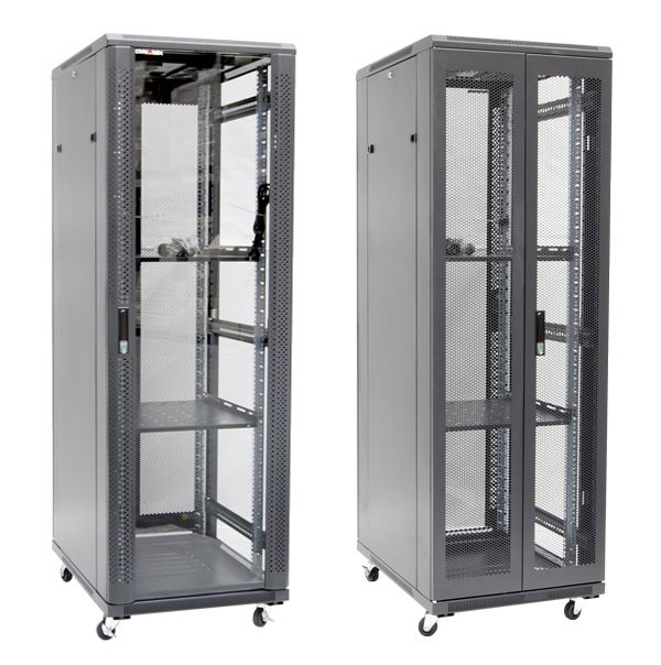 DYNAMIX 37RU Server Cabinet 600mm Deep (600 x 600 x 1853mm). Includes 2x Fixed Shelves, 4x Fans, 25x Cage Nuts, 4x Castors & 4x Level Feet. 800kg static load. Glass front door JUNE Promo - Includes FREE BOOM-10 - Office Connect 2018