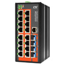 CTC UNION 16 Port Gigabit Managed Switch. -10C~60C. 16x 10/100/1000Base-T(X), plus 4x 100/1000Base-X SFP (Total 20x ports ).Power consumption V DC/W:12/14.5, 24/14.4&48/16.3. Dinmount kit incl. - Office Connect 2018